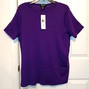 Lauren Ralph Lauren Purple Short Sleeve Top